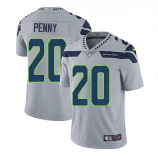 Men's Seattle Seahawks #20 Rashaad Penny Gray Vapor Untouchable Limited Stitched Jersey