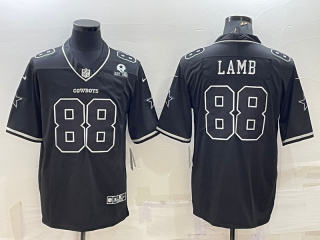 Men's Dallas Cowboys #88 CeeDee Lamb Black With 1960 Patch Limited Stitched Football Jersey