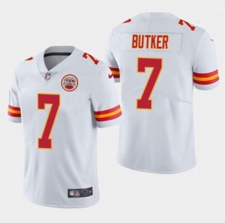 Men’s Kansas City Chiefs #7 Harrison Butker White Vapor Untouchable Limited Stitched Jersey