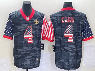 Men's New Orleans Saints #4 Derek Carr USA Camo 2020 Salute To Service Stitched NFL Nike Limited Jersey