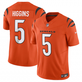 Men's Cincinnati Bengals #5 Tee Higgins Orange 2023 F.U.S.E. Vapor Untouchable Limited Stitched Jersey