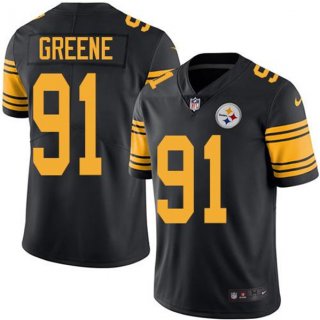 Men's Pittsburgh Steelers #91 Kevin Greene Black Color Rush Limited Stitched Jersey