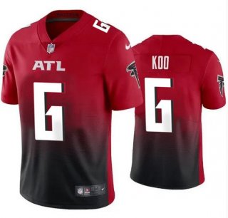 Men's Atlanta Falcons #6 Younghoe Koo New Black Red Vapor Untouchable Limited Stitched Jersey