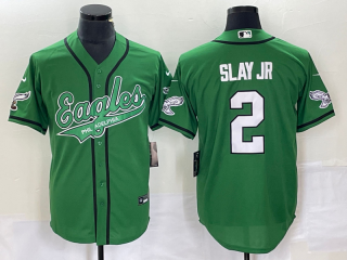 Men's Philadelphia Eagles #2 Darius Slay JR Green Cool Base Stitched Baseball Jersey