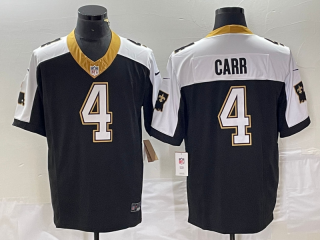 Men's New Orleans Saints #4 Derek Carr Black 2023 FUSE 1987 Legacy Vapor Stitched Jersey