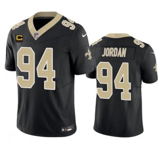 Men's New Orleans Saints #94 Cameron Jordan Black 2023 F.U.S.E. With 4-Star C Patch Vapor Untouchable Limited Football Stitched Jersey