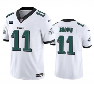 Men's Philadelphia Eagles #11 A. J. Brown White 2023 F.U.S.E. With 1-Star C Patch Vapor Untouchable Limited Football Stitched Jersey