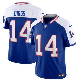 Men's Buffalo Bills #14 Stefon Diggs Blue White 2023 F.U.S.E. Throwback Vapor Untouchable Limited Football Stitched Jersey