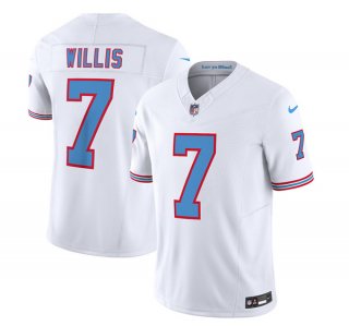 Men's Tennessee Titans #7 Malik Willis White 2023 F.U.S.E. Vapor Limited Throwback Football Stitched Jersey