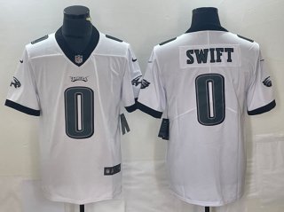 Men's Philadelphia Eagles #0 D'Andre Swift White Vapor Limited Football Stitched Jersey