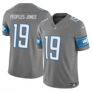 Men's Detroit Lions #19 Donovan Peoples-Jones Gray 2023 F.U.S.E. Vapor Untouchable Limited Football Stitched Jersey