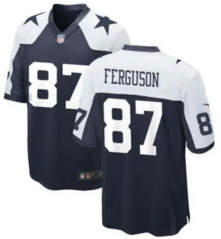 Men's Dallas Cowboys #87 Jake Ferguson White Navy Vapor Limited Stitched Jersey