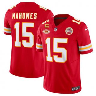 Men’s Kansas City Chiefs #15 Patrick Mahomes Red 2024 F.U.S.E. With NKH Patch And 4-star C Patch Vapor Untouchable Limited Football Stitched Jersey