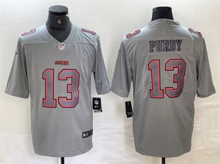 Men's San Francisco 49ers #13 Brock Purdy Gray Atmosphere Fashion Football Stitched Jersey