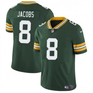 Men's Green Bay Packers #8 Josh Jacobs Green Vapor Limited Football Stitched Jersey