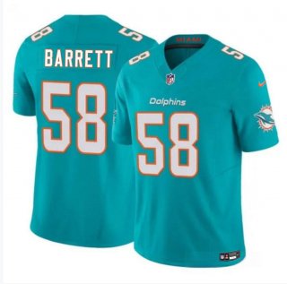 Men's Miami Dolphins #58 Shaquil Barrett Aqua 2023 F.U.S.E Vapor Limited Football Stitched Jersey