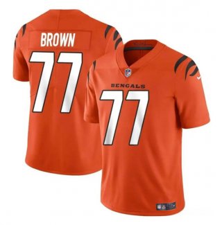 Men's Cincinnati Bengals #77 Trent Brown Orange Vapor Untouchable Limited Stitched Jersey