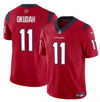 Men's Houston Texans #11 Jeff Okudah Red 2024 F.U.S.E. Vapor Untouchable Football Stitched Jersey