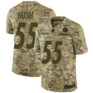 Steelers #55 Devin Bush Camo Men's Stitched Football Limited 2018 Salute To Service Jersey