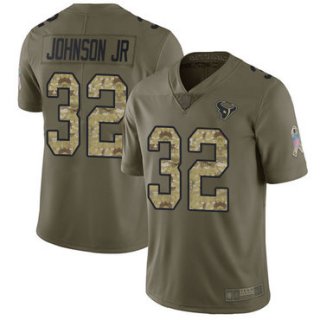 Texans #32 Lonnie Johnson Jr. Olive Camo Men's Stitched Football Limited 2017 Salute To Service Jersey