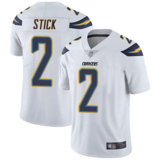 Chargers #2 Easton Stick White Men's Stitched Football Vapor Untouchable Limited Jersey