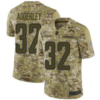 Chargers #32 Nasir Adderley Camo Men's Stitched Football Limited 2018 Salute To Service Jersey