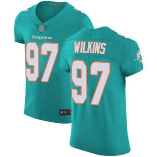 Dolphins #97 Christian Wilkins Aqua Green Team Color Men's Stitched Football Vapor Untouchable Elite Jersey