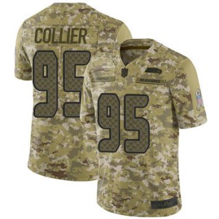 Seahawks #95 L.J. Collier Camo Men's Stitched Football Limited 2018 Salute To Service Jersey