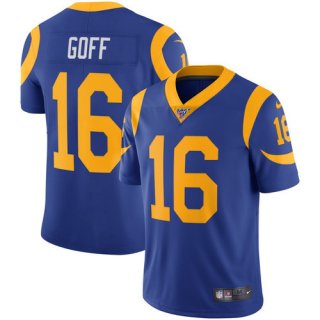 Nike Rams 16 Jared Goff Royal 100th Season Vapor Untouchable Limited Jersey