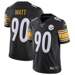 Nike Steelers 90 T.J. Watt Black 100th Season Vapor Untouchable Limited Jersey