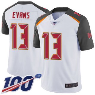 Buccaneers #13 Mike Evans White Men's Stitched Football 100th Season Vapor Limited Jersey