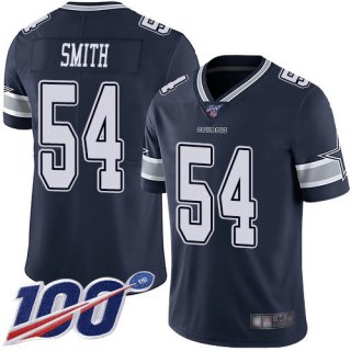 Cowboys #54 Jaylon Smith Navy Blue Team Color Men's Stitched Football 100th Season Vapor Limited Jersey