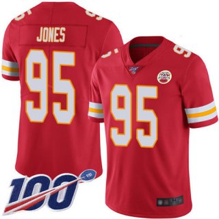 Nike Chiefs #95 Chris Jones Red Team Color Men's Stitched NFL 100th Season Vapor Limited Jersey