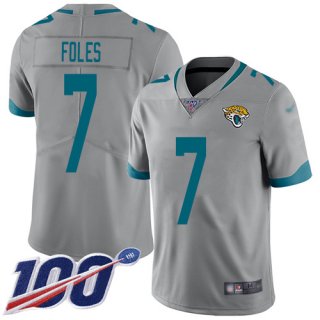 Nike Jaguars #7 Nick Foles Silver Men's Stitched NFL Limited Inverted Legend 100th Season Jersey