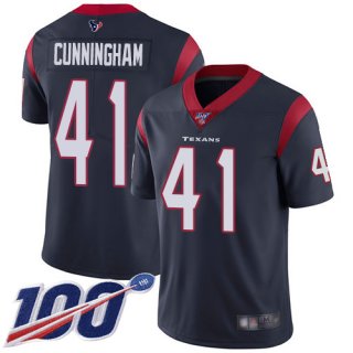 Nike Texans #41 Zach Cunningham Navy Blue Team Color Men's Stitched NFL 100th Season Vapor Limited Jersey