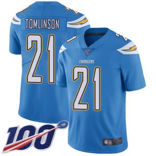 Nike Chargers #21 LaDainian Tomlinson Electric Blue Alternate Men's Stitched NFL 100th Season Vapor Limited Jersey