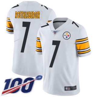 Nike Steelers #7 Ben Roethlisberger White Men's Stitched NFL 100th Season Vapor Limited Jersey