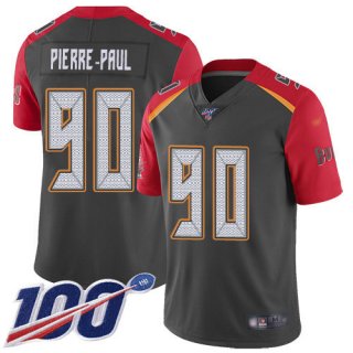 Nike Buccaneers #90 Jason Pierre-Paul Gray Men's Stitched NFL Limited Inverted Legend 100th Season Jersey