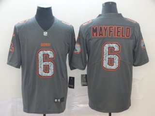 Nike Browns 6 Baker Mayfield Gray Camo Vapor Untouchable Limited Jersey