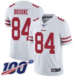 San Francisco 49ers Men's #84 Kendrick Bourne White Limited Road 100th Season Vapor Untouchable Jersey