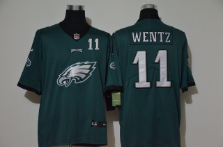 Men's Philadelphia Eagles #11 Carson Wentz Midnight Green 2020 Big Logo Number Vapor Untouchable Stitched NFL Nike Fashion Limited Jersey