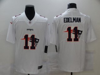 Men's New England Patriots #11 Julian Edelman White 2020 Shadow Logo Vapor Untouchable Stitched NFL Nike Limited Jersey