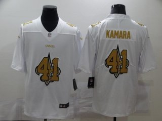 Men's New Orleans Saints #41 Alvin Kamara White 2020 Shadow Logo Vapor Untouchable Stitched NFL Nike Limited Jersey