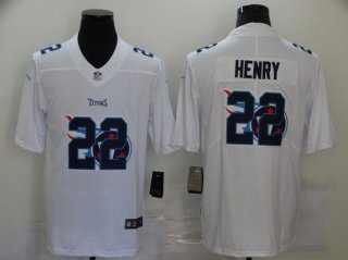 Men's Tennessee Titans #22 Derrick Henry White 2020 Shadow Logo Vapor Untouchable Stitched NFL Nike Limited Jersey