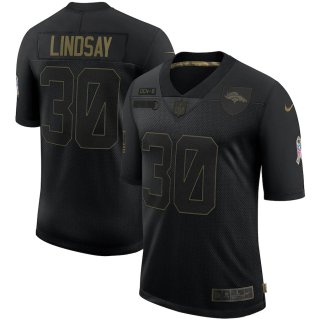 Nike Broncos 30 Phillip Lindsay Black 2020 Salute To Service Limited Jersey