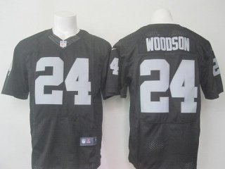 Men's Oakland Raiders #24 Charles Woodson Black Team Color 2015 NFL Nike Elite Jersey