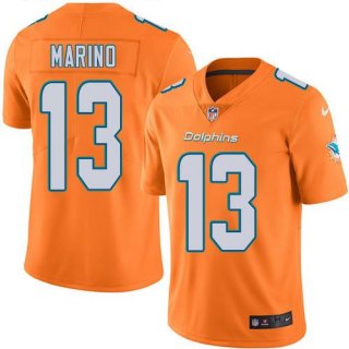 Nike Miami Dolphins #13 Dan Marino Orange Men's Stitched NFL Limited Rush Jersey