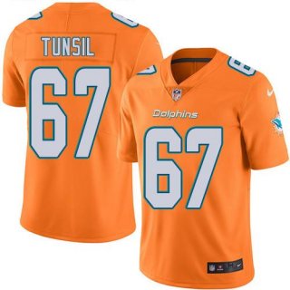 Nike Miami Dolphins #67 Laremy Tunsil Orange Men's Stitched NFL Limited Rush Jersey