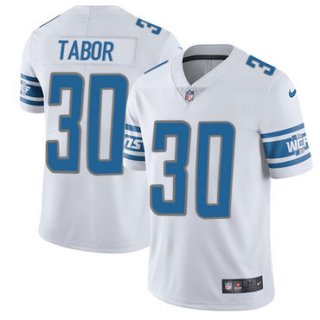 Nike Detroit Lions #30 Teez Tabor White Men's Stitched NFL Elite Jersey