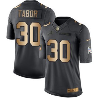 Nike Detroit Lions #30 Teez Tabor Black Men's Stitched NFL Limited Gold Salute To Service Jersey